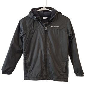 COLUMBIA BOY'S FLEECE LINED JACKET. SIZE MEDIUM ( 10-12). BLACK.